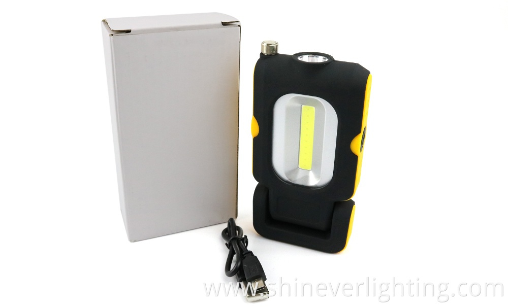 Foldable COB LED work light with USB port